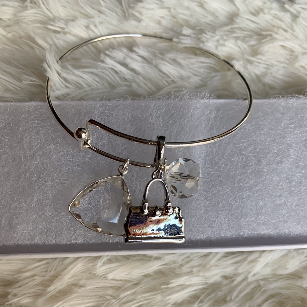 Silver Adjustable bracelet with charms - Picture 9 of 11